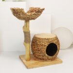 Luxury Solid Wood Straw Cat Nest Pet Nest Cat Room Cat Scratching Board Source Factory Stable Cat Villa Cat Climbing Frame - Image 2