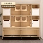 Dog Cage Stainless Steel Display Cabinet Cat Cage Fostering And Breeding Solid Wood Cat Villa Cat And Dog Integrated Cage For Pet Shop - Image 19