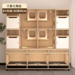 Dog Cage Stainless Steel Display Cabinet Cat Cage Fostering And Breeding Solid Wood Cat Villa Cat And Dog Integrated Cage For Pet Shop - Image 15