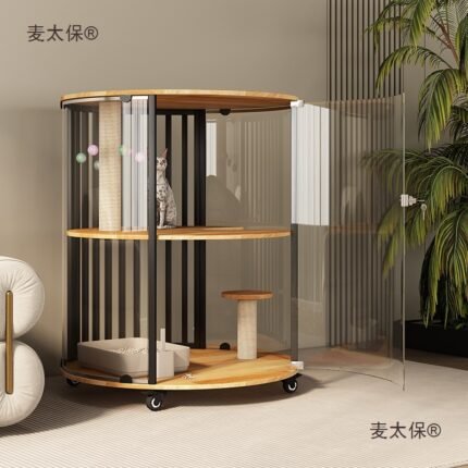 Small Cylindrical Cat Villa 360 Panoramic Four-Story Mobile Cat House Cat House Cat House Shimai Taibo