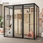 Cat Cage Glass Cat Villa Cat Room Cattery Large Panoramic Luxury Cat Cage Cat House Pet Metabo - Image 4