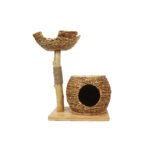 Luxury Solid Wood Straw Cat Nest Pet Nest Cat Room Cat Scratching Board Source Factory Stable Cat Villa Cat Climbing Frame - Image 5