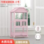 Parrot Cage Solid Wood Large Extra Large Peony Tiger Skin Myna Bird Cage Black Phoenix Bird Cage Luxury Villa Wholesale - Image 14