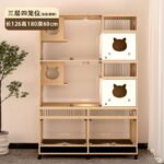 Dog Cage Stainless Steel Display Cabinet Cat Cage Fostering And Breeding Solid Wood Cat Villa Cat And Dog Integrated Cage For Pet Shop - Image 8