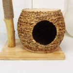 Luxury Solid Wood Straw Cat Nest Pet Nest Cat Room Cat Scratching Board Source Factory Stable Cat Villa Cat Climbing Frame - Image 4