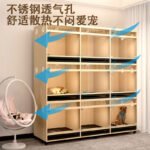 Dog Cage Stainless Steel Display Cabinet Cat Cage Fostering And Breeding Solid Wood Cat Villa Cat And Dog Integrated Cage For Pet Shop - Image 3