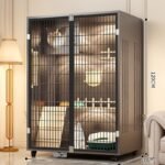 Pet Villa Home Cat House Indoor Extra Large Free Space Cat Cabinet Luxury Cat House Panoramic Cage - Image 11