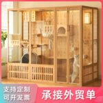 Cat Villa Cat Cage Home Panoramic Extra Large Space Cat House Luxury Indoor Large Cat Villa Glass Cat House