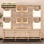Dog Cage Stainless Steel Display Cabinet Cat Cage Fostering And Breeding Solid Wood Cat Villa Cat And Dog Integrated Cage For Pet Shop - Image 18